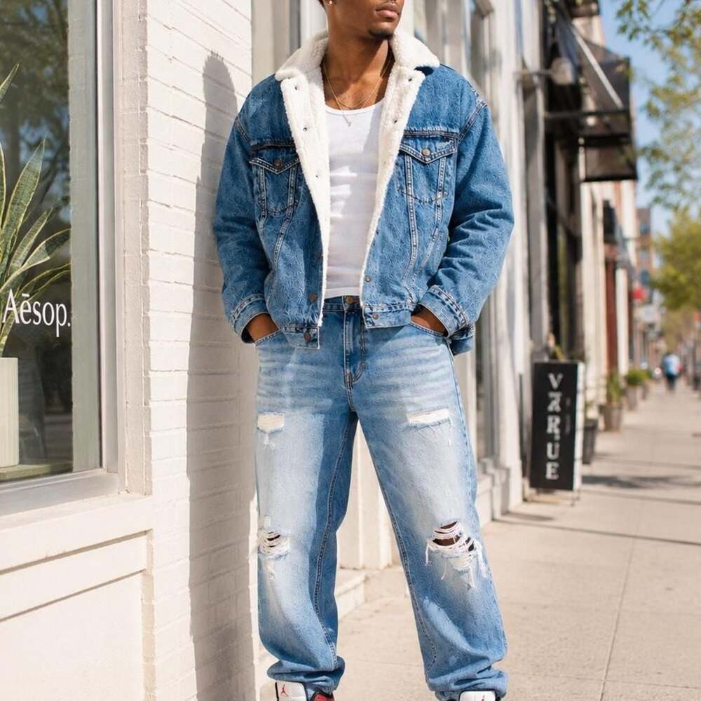 OFFLINE by Aerie Sherpa Lined Denim Jacket Size Small
